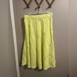 100 percent linen skirt made in Greece by Haris Cotton beautiful embroidery